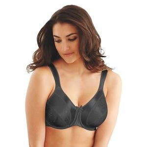 NWT Bali 3562 Satin Tracings Minimizer Bra Black